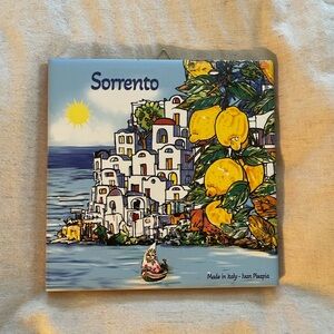 Tile from Sorrento Italy, Lemons approx 6” square Wall Decor or Trivet